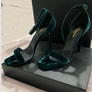 Ysl velvet heels AMBER. Green